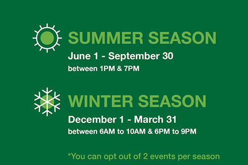 Summer/Winter Season Dates