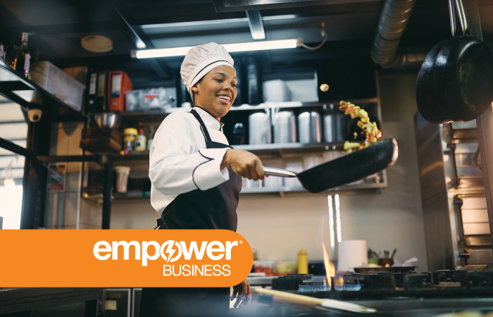 Chef with Commercial Kitchen Equipment