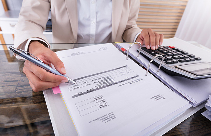 Woman doing paperwork