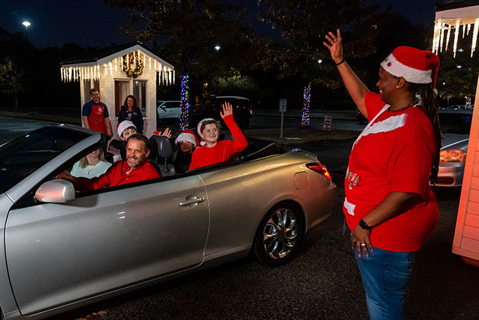 Family on their way to see Holiday lights