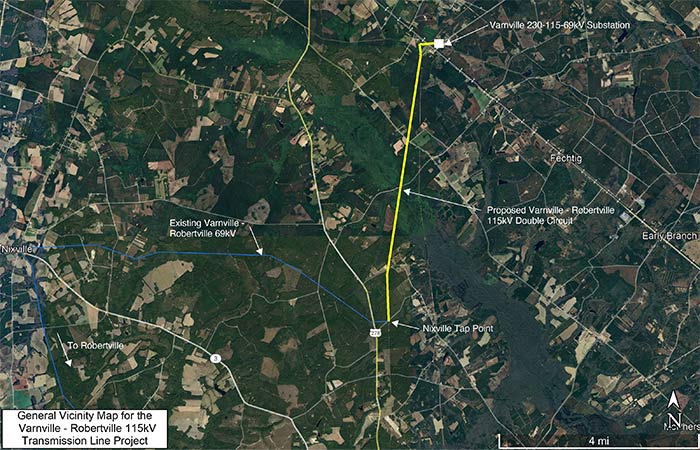 Map of Varnville-Robertville