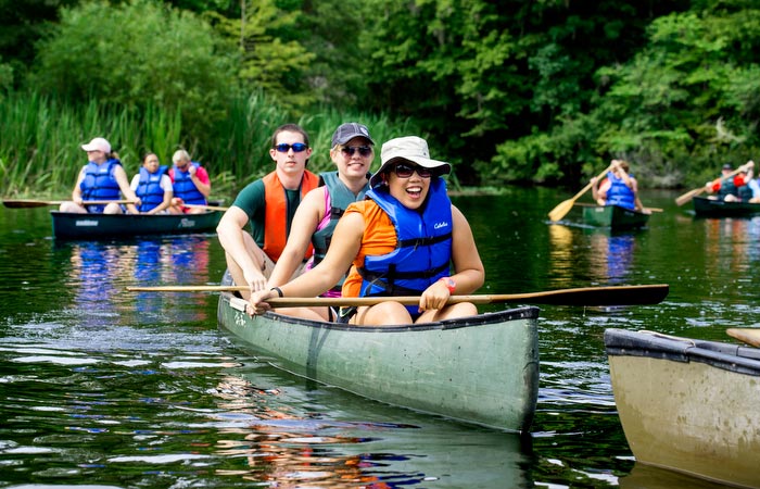 Group in a canoe