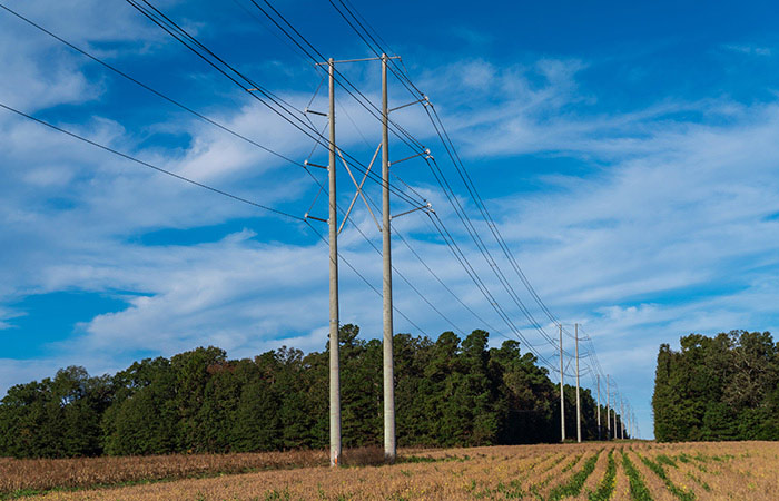 Powerline in open field