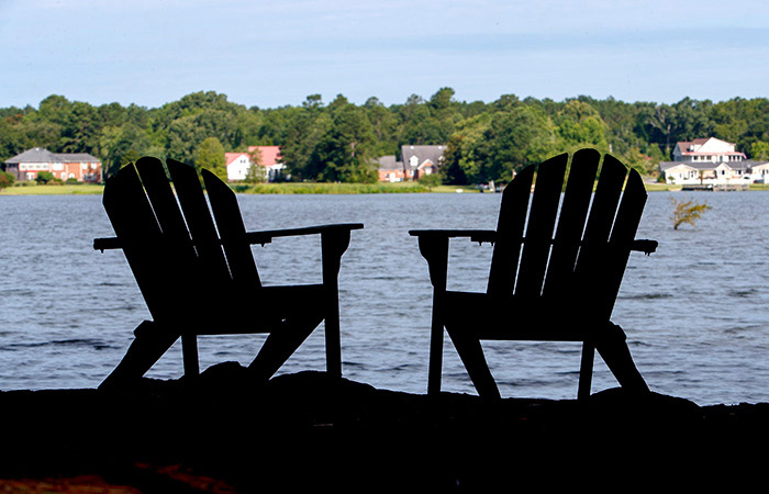 Two chairs lakeside