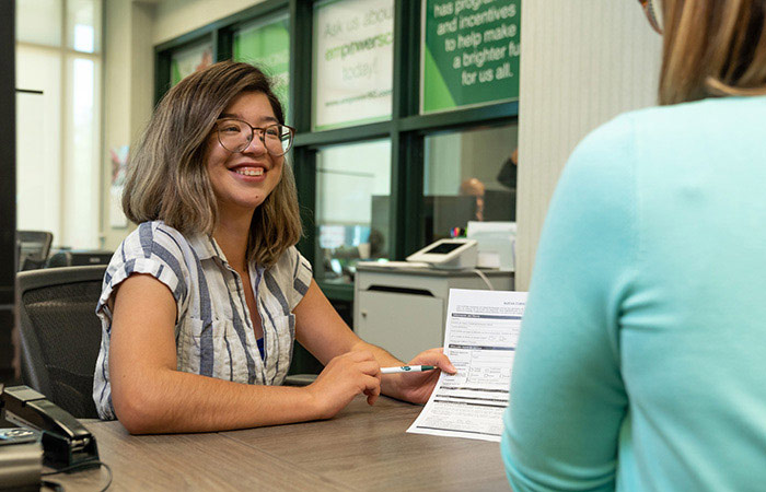 Woman going over Terms of Service