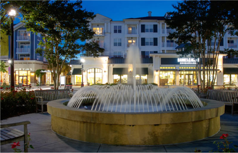 Water feature outside business