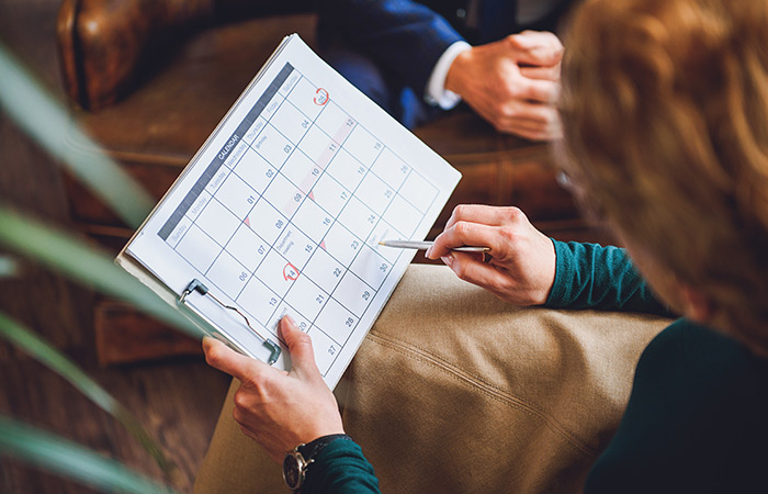 Lady with calendar